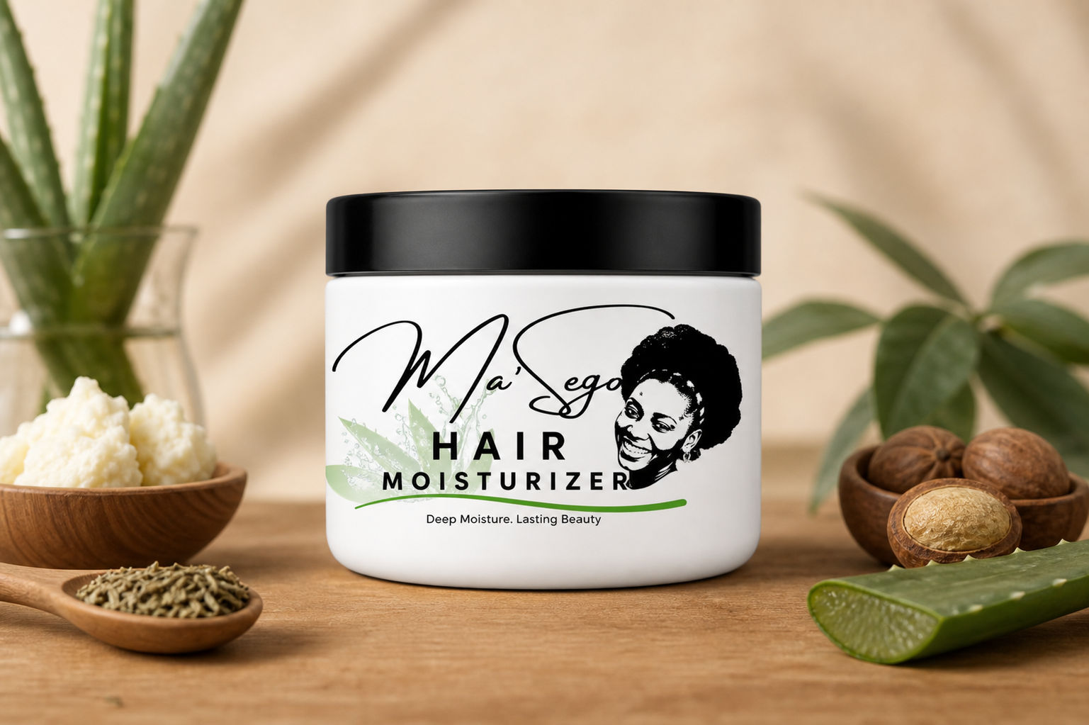 Mosadi Ke Bontle hair moisturizer jar with natural ingredients